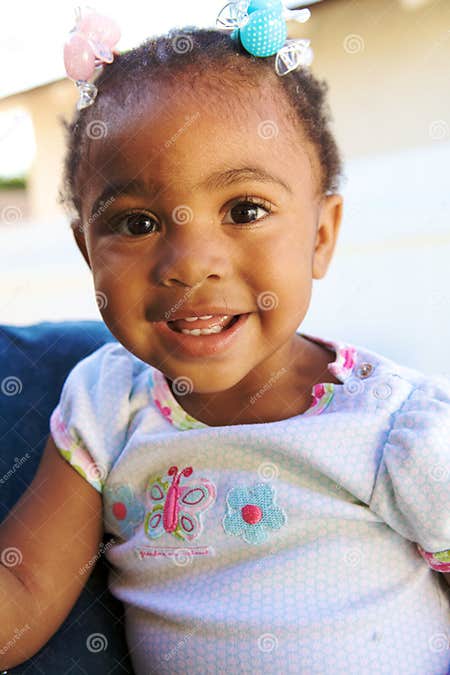 A Beautiful African American Baby Smiling Stock Photo - Image of ethnic