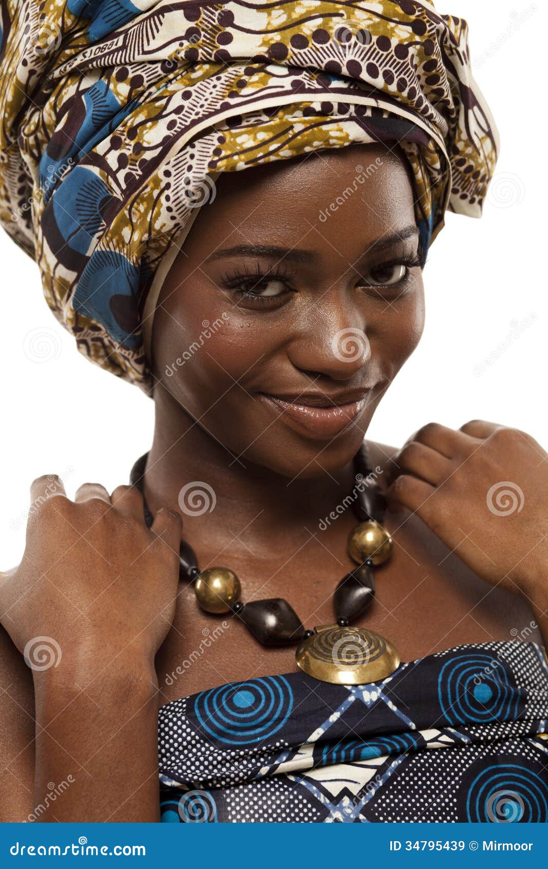 Beautiful African Fashion Model In Traditional Dress. Royalty Free