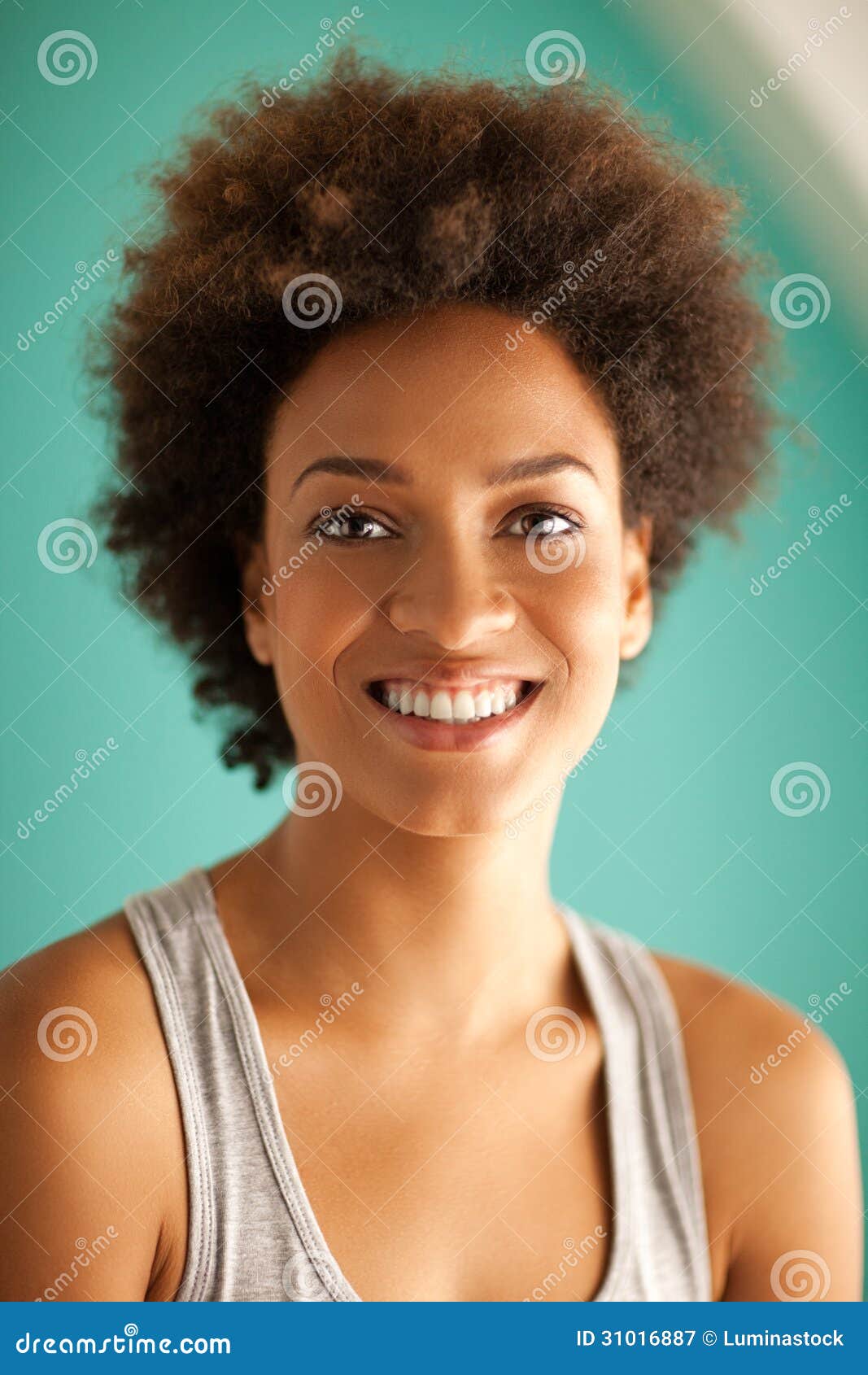 Beautiful African Woman Smiling Stock Image - Image of background