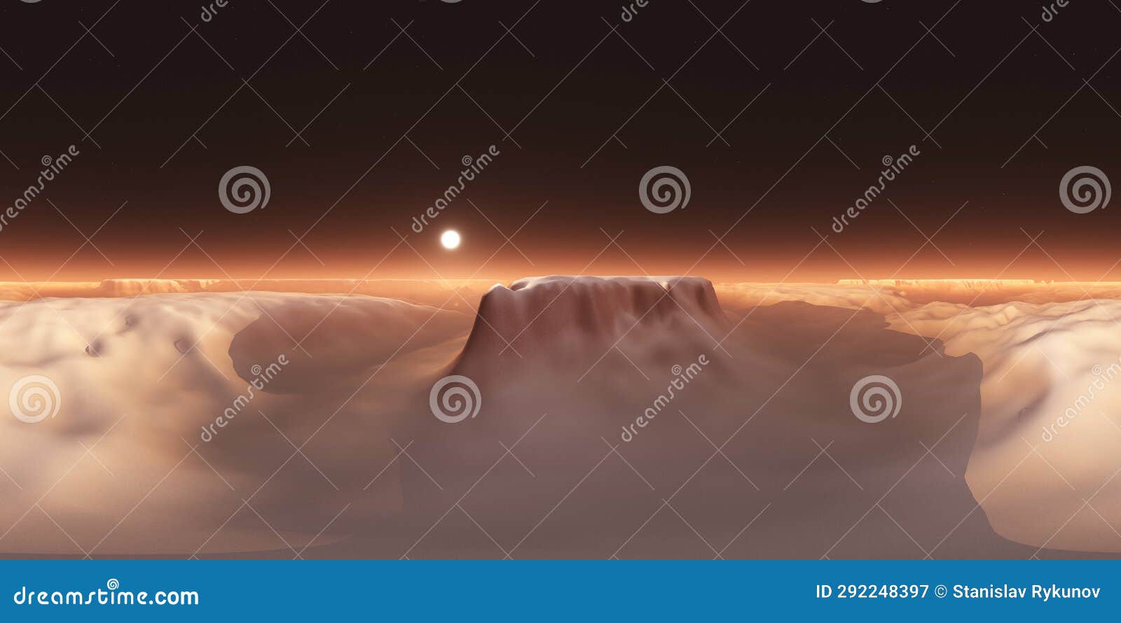 beautiful alien view of the planetâs surface, hdri