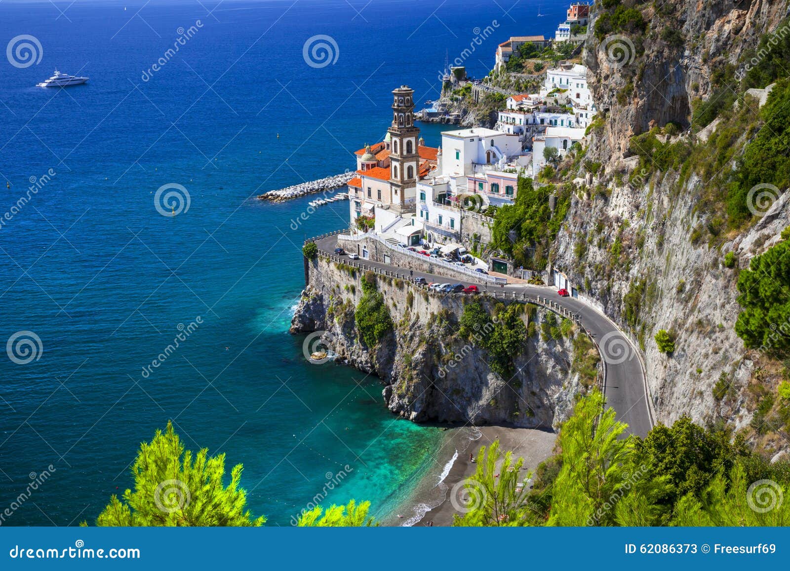 beautiful amalfi coast of italy - view of atrani