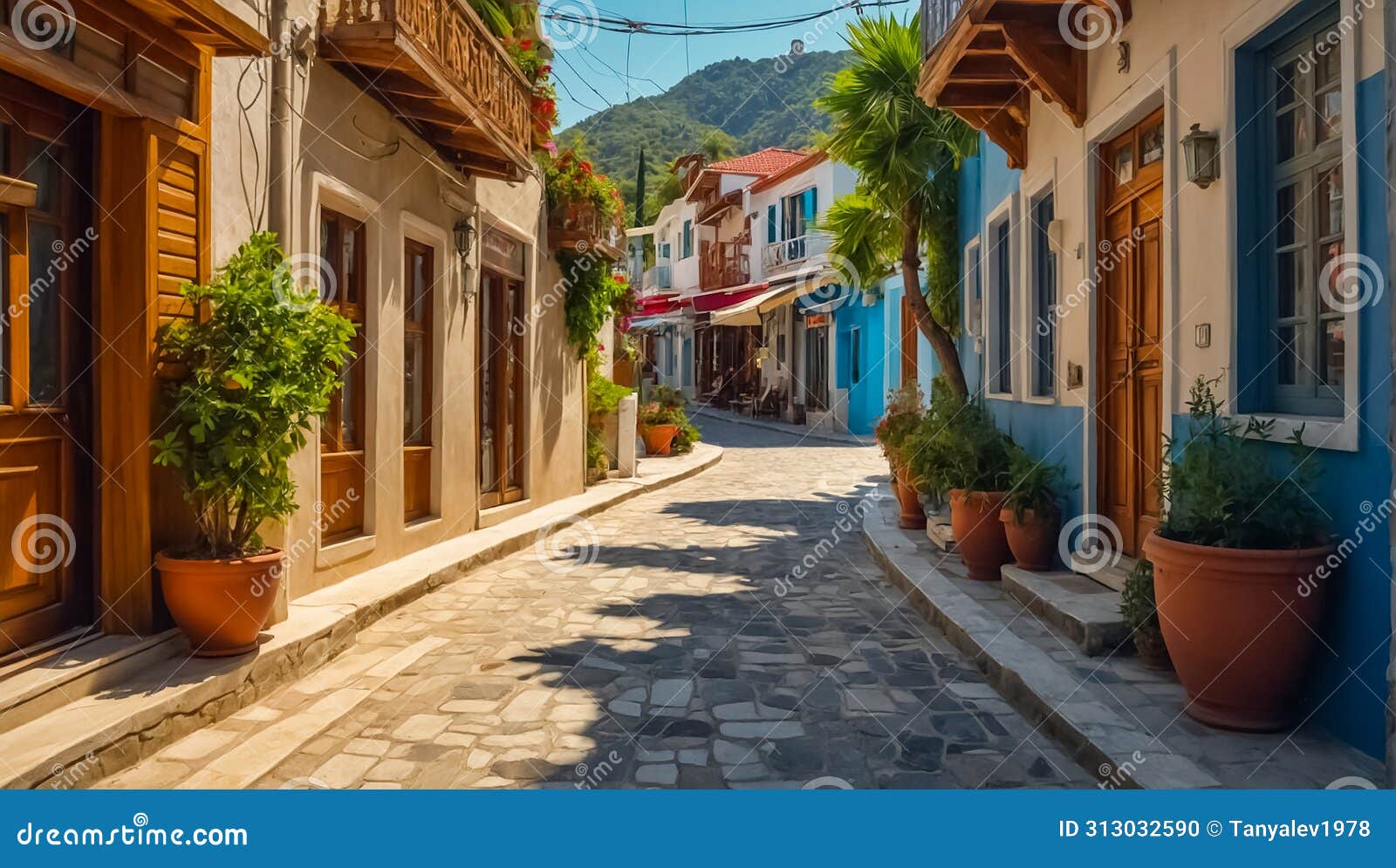 beautiful ancient street in marmaris tÃ¼rkiye resort vacation