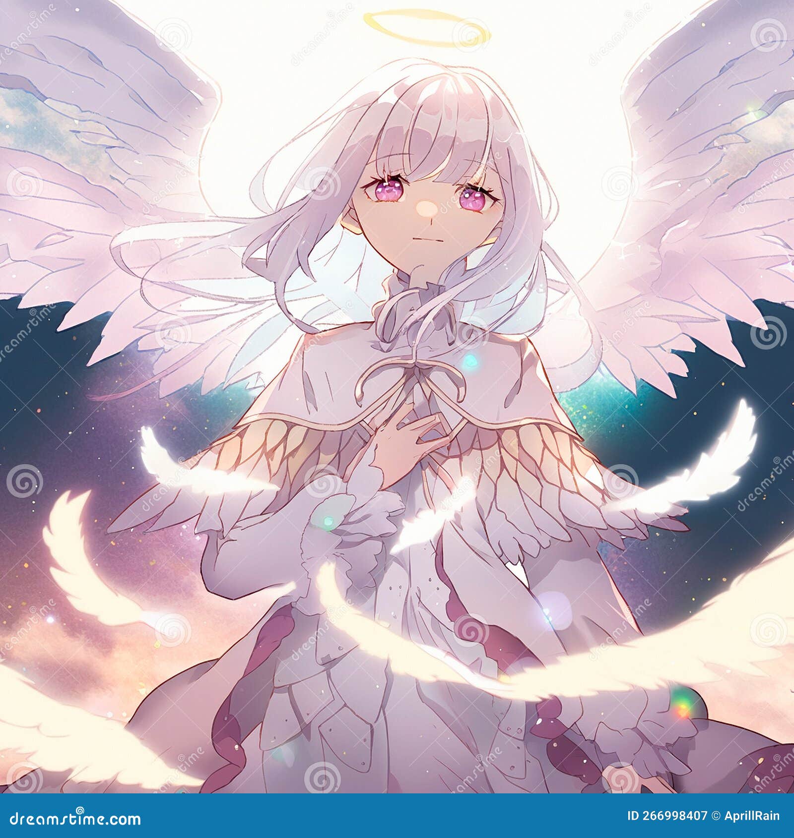 Beautiful Angel Girl in Anime Style Stock Illustration - Illustration of  anime, illustrations: 266998407