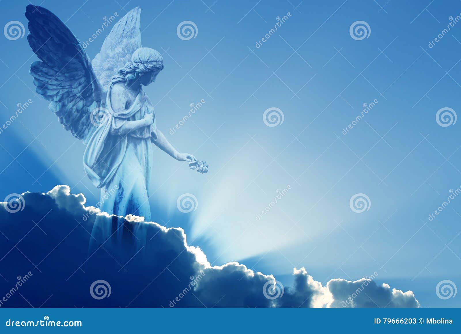 Beautiful angel in heaven stock image. Image of heaven - 79666203
