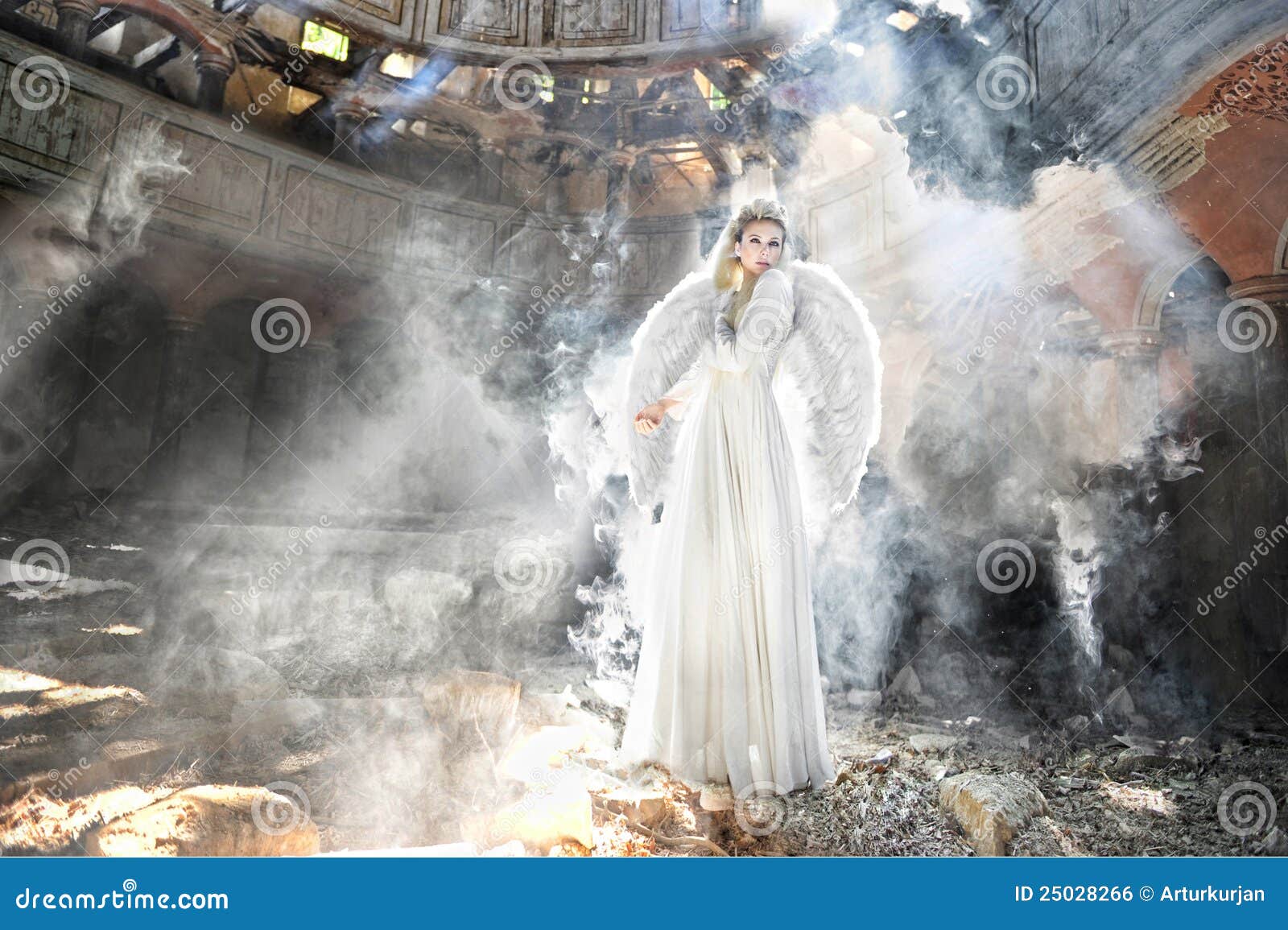 Beautiful Angel Woman In Theatre Royalty Free Stock Image 
