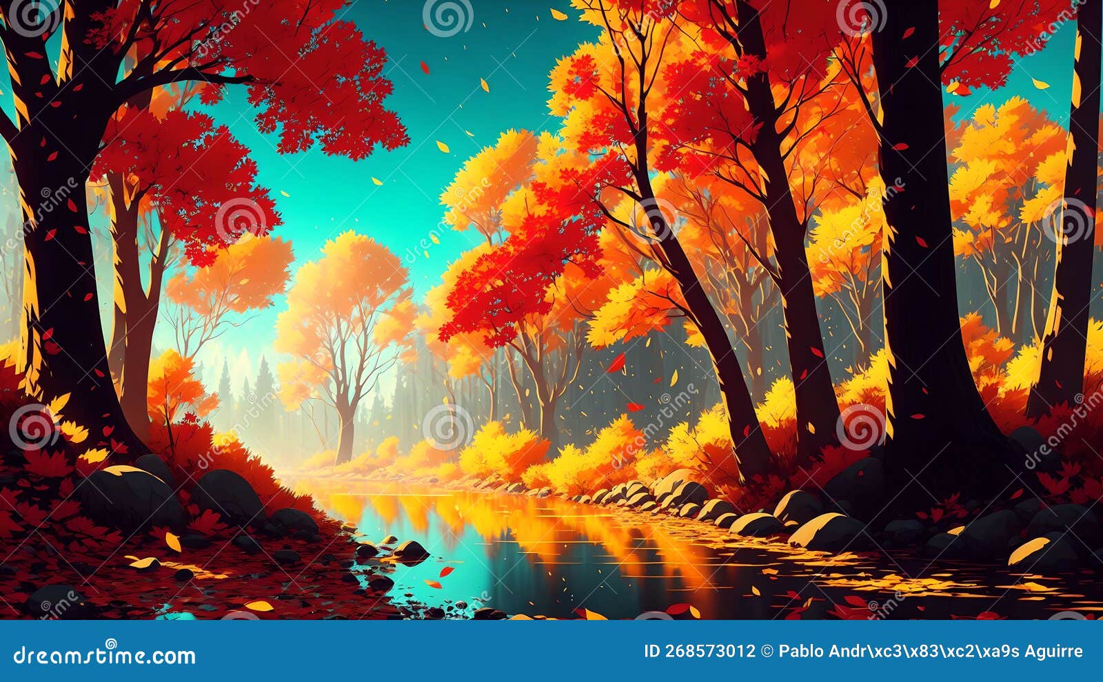 Beautiful Anime Style Wallpaper. Generated with Ai Stock Photo - Image
