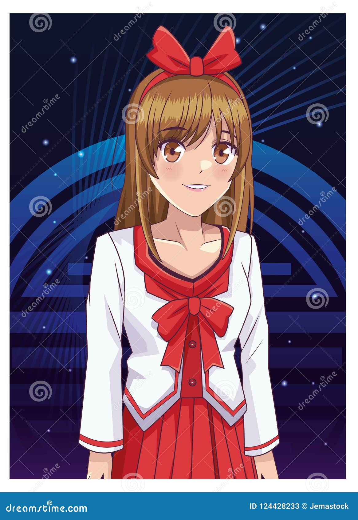 Beautiful Anime Woman Stock Vector Illustration Of Human 124428233