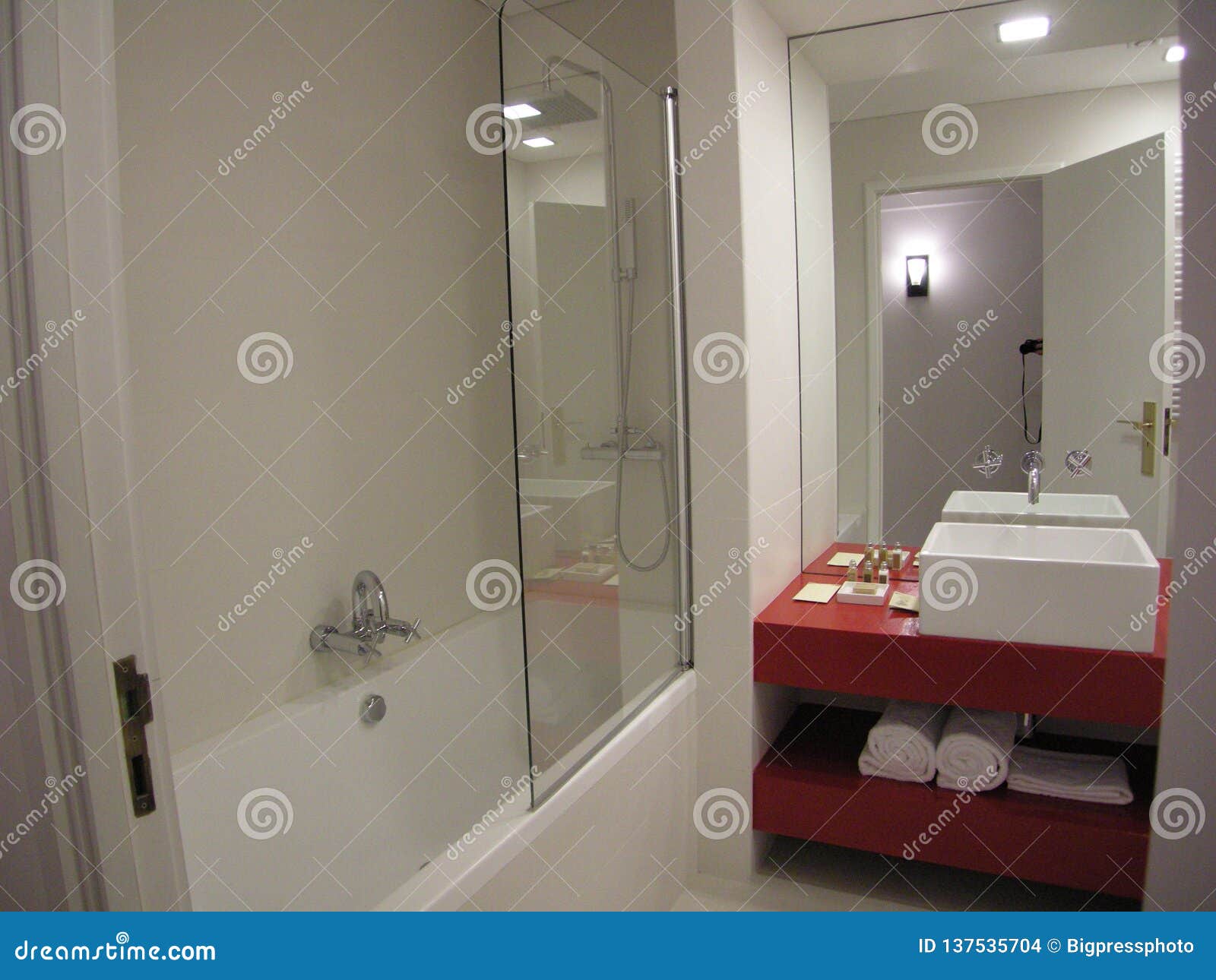 Beautiful Architectural Luxury Bathroom Stock Photo Image