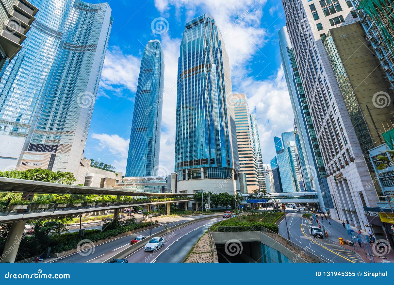 Beautiful Architecture Building Skyscraper in Hong Kong City Editorial