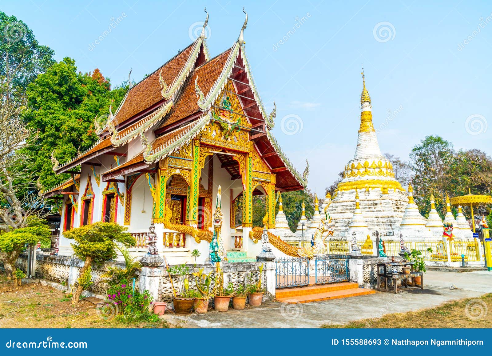 Wat Luang at Pai in Mae Hong Son, Thailand Stock Image - Image of park ...