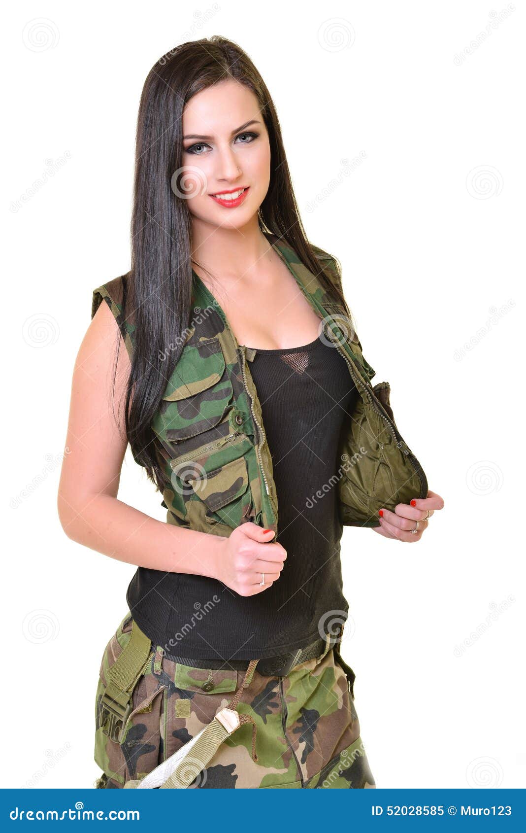 Beautiful army woman stock image. Image of army, combat 52028585