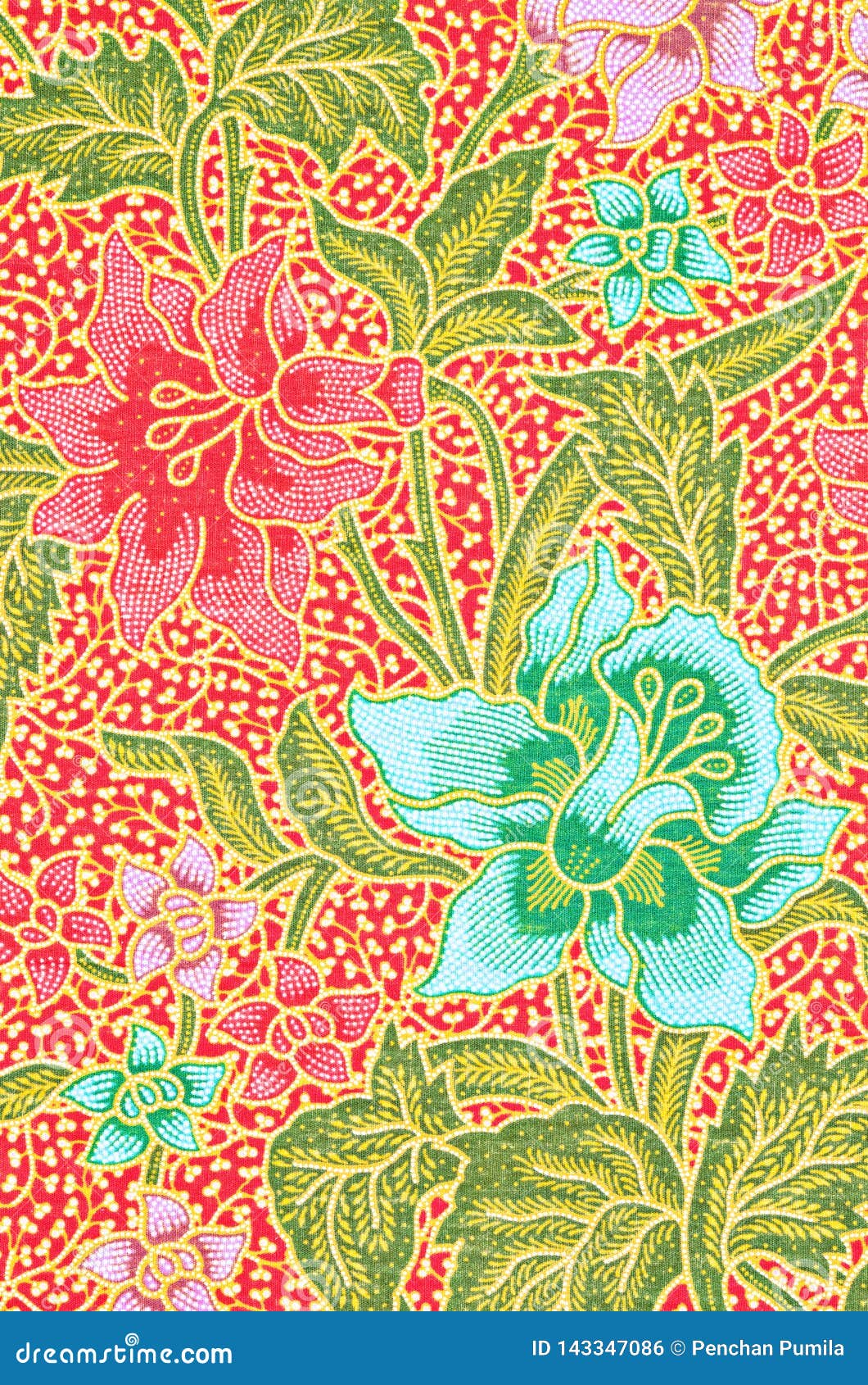 Beautiful Of Art Thai  Batik  Pattern Stock Illustration 
