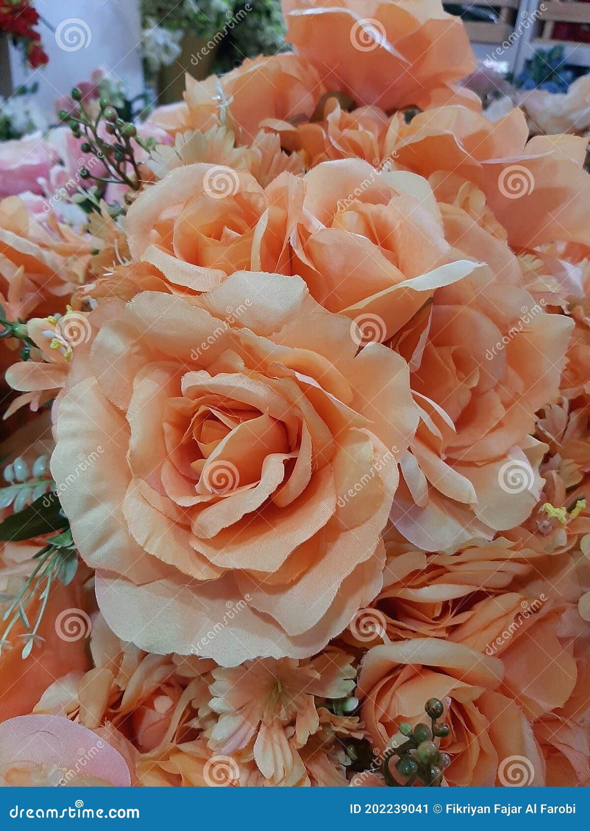 Beautiful Artificial Flower Stock Image Image of orange, beautiful