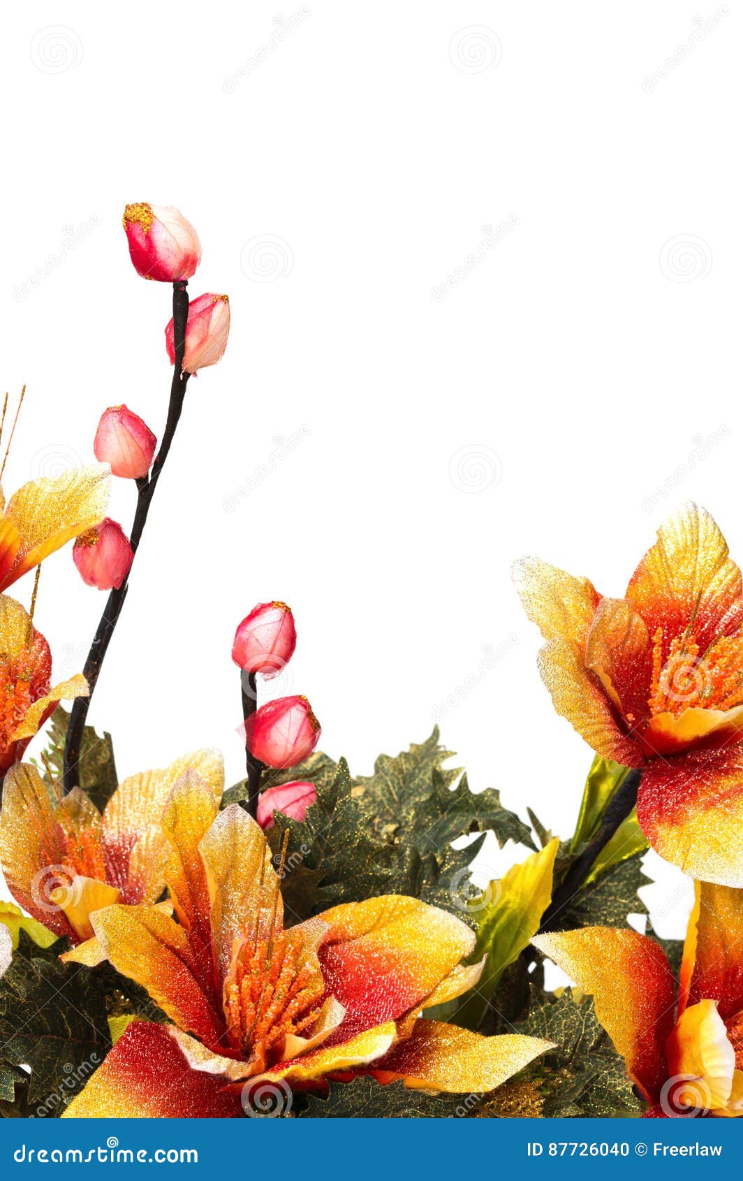 Beautiful Artificial Flowers on White Background Stock Photo Image of bouquet, pattern 87726040