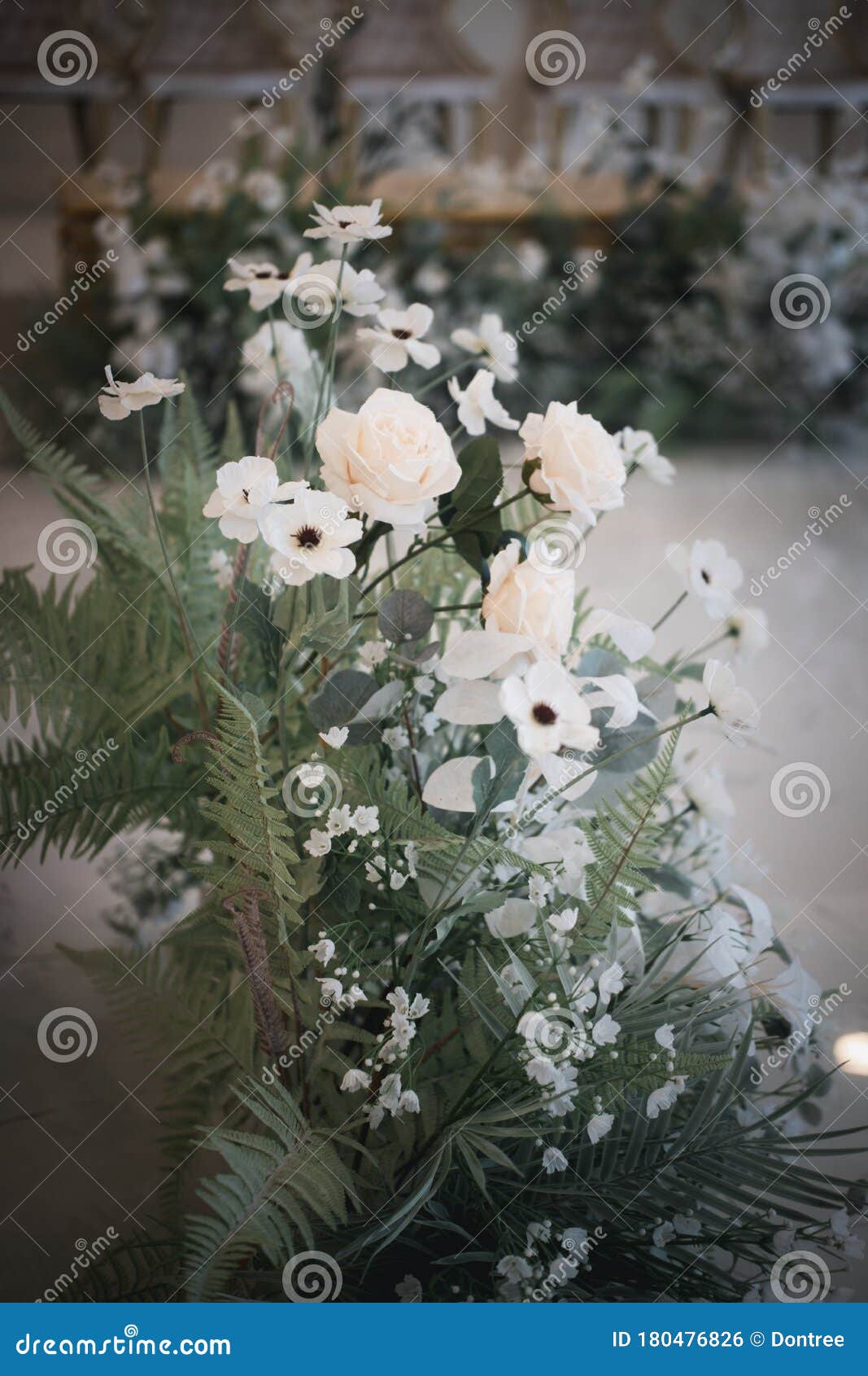 Beautiful Artificial White Flower Decoration in Wedding Ceremony Stock Photo Image of interior