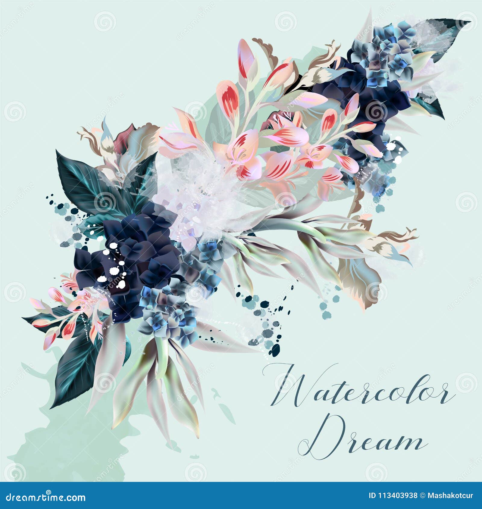 Beautiful Artistic Illustration with Flowers and Butterflies in Stock ...