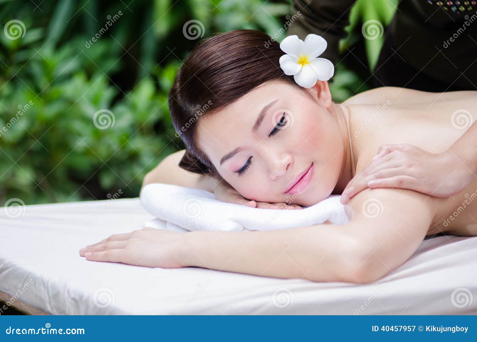 Beautiful Asian Woman Doing Spa Massage Stock Image Image Of Care