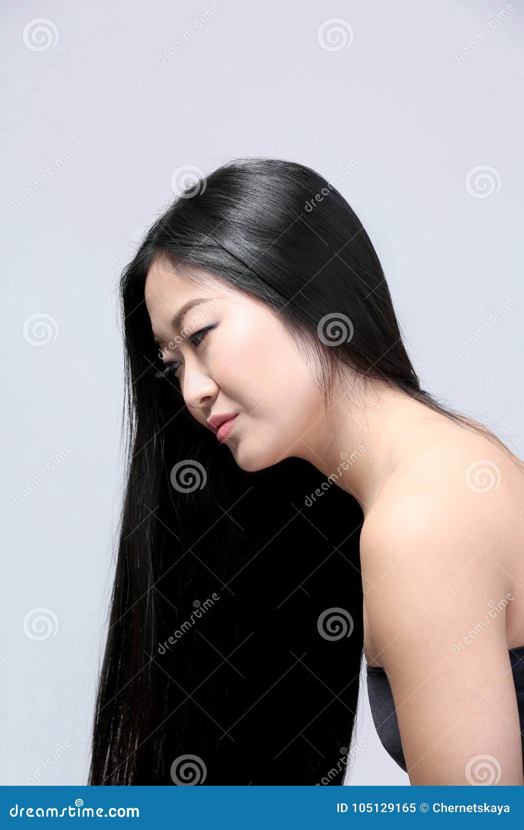 Beautiful Asian Woman With Long Straight Hair Stock Image Image