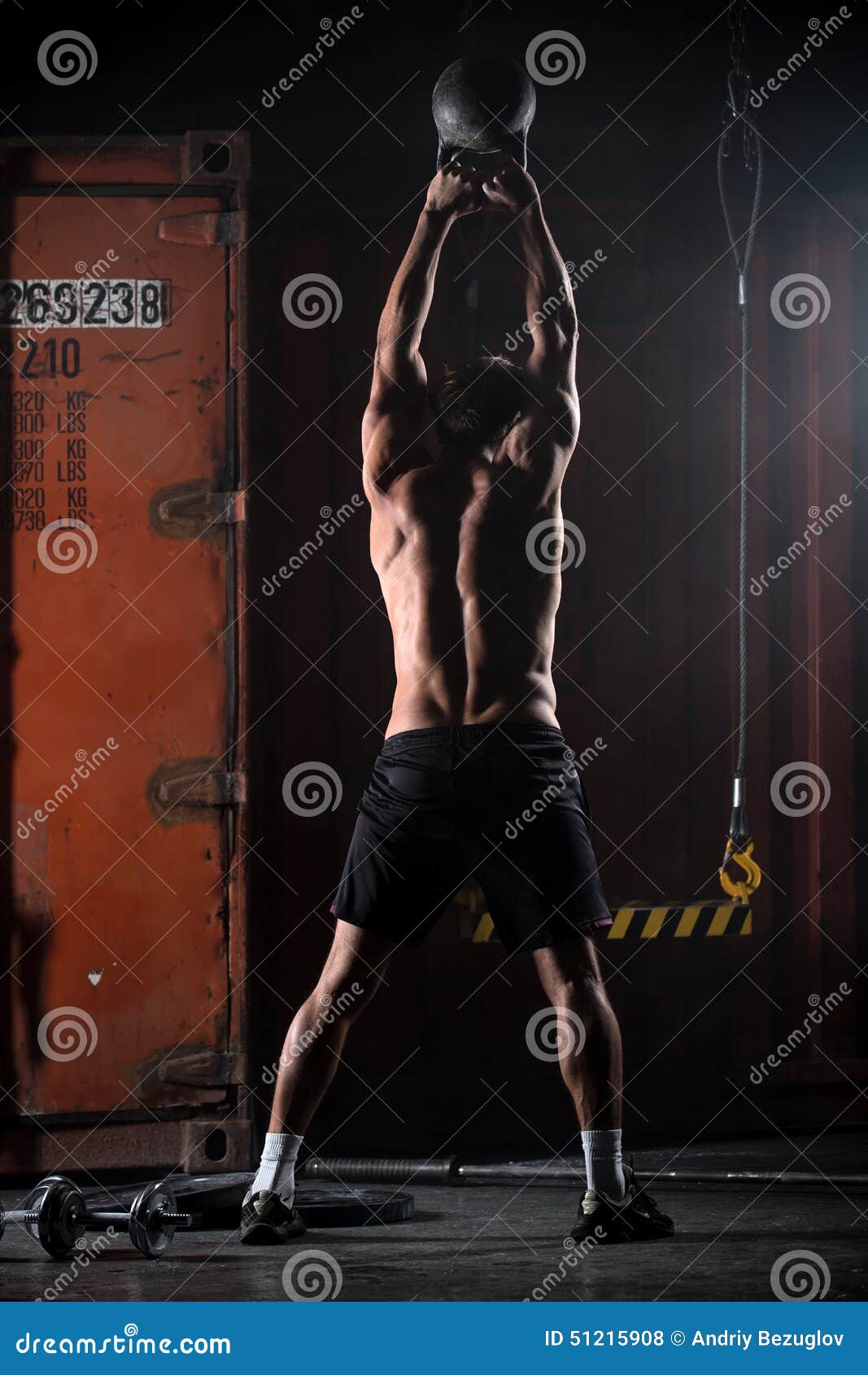 Beautiful Athlete Doing Kettlebell Swings. View Stock Photo Image of equipment, body 51215908