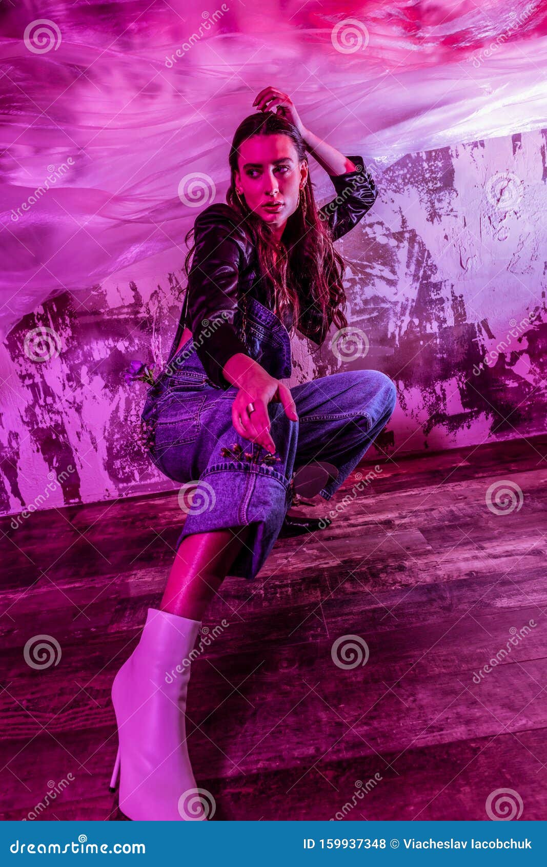 Beautiful Attractive Girl Putting the Leg Front Stock Photo - Image of ...