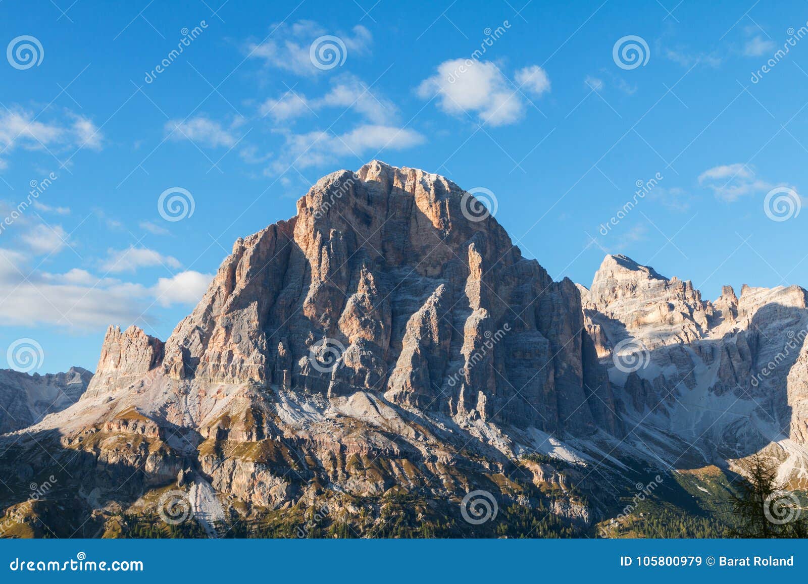 beautiful autumn colors in dolomites mountain, tofana peak, cinque torri mountain