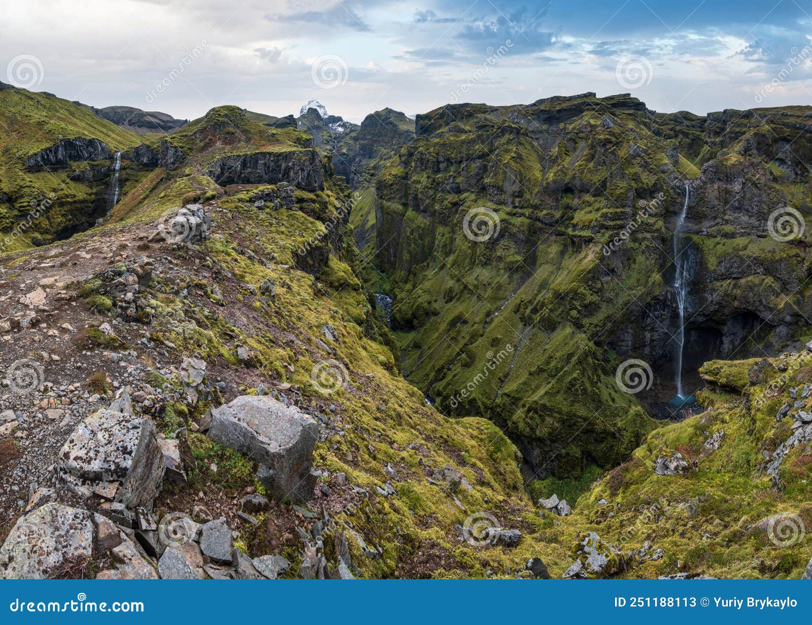 beautiful autumn mulagljufur canyon, iceland. it is located not far from ring road and fjallsarlon glacier with breidarlon ice