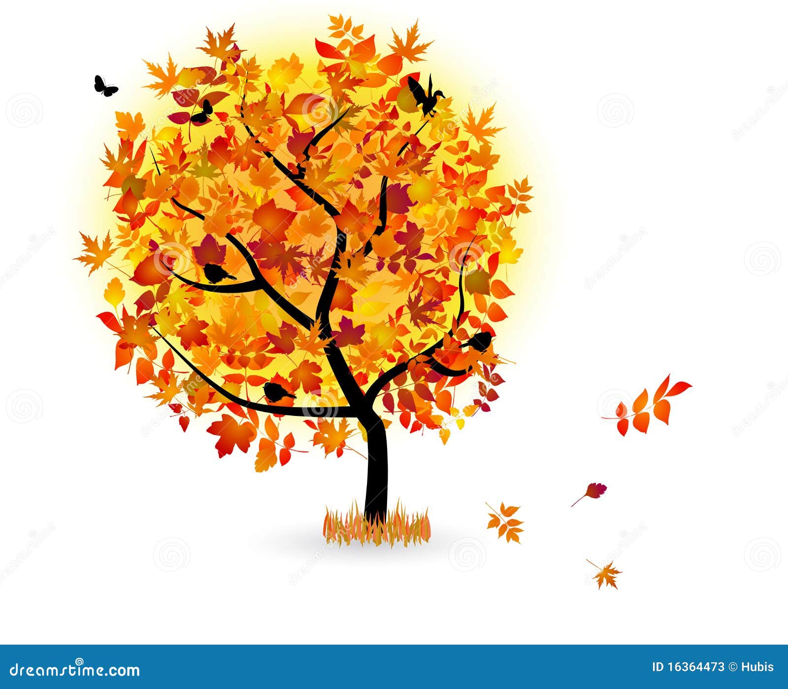 Beautiful autumn tree stock vector. Illustration of design - 16364473