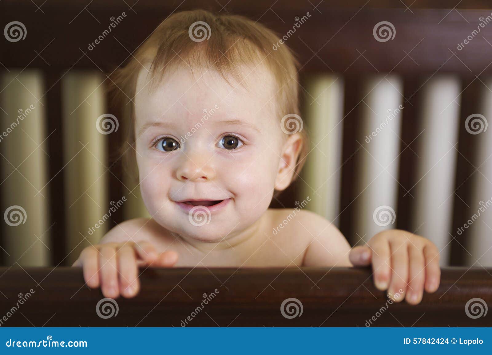 Beautiful Baby in a Crib at Home Stock Photo Image of beautiful, born