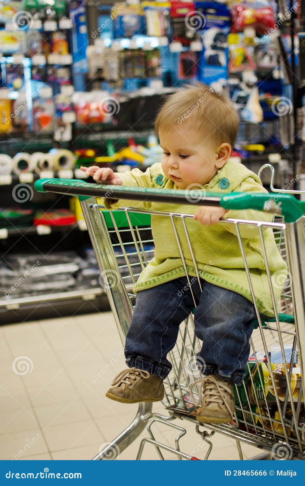 baby in cart