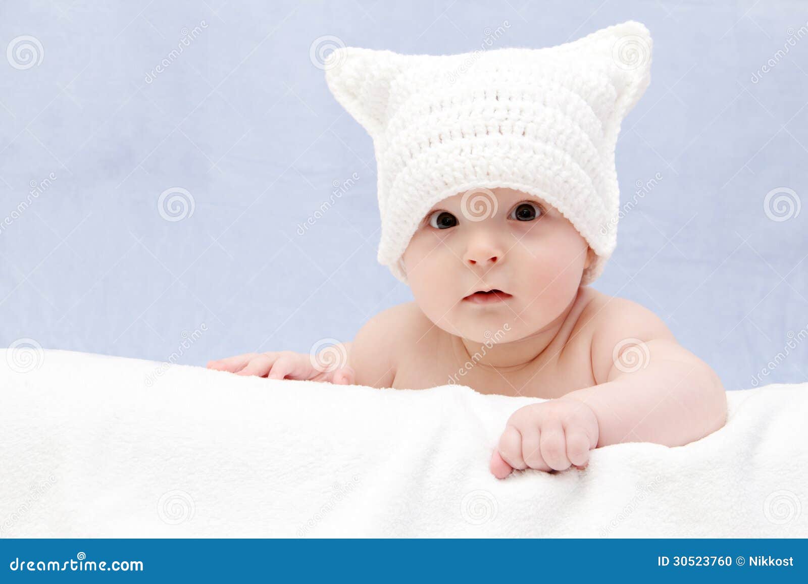 Beautiful Baby in White Hat Stock Photo Image of beauty