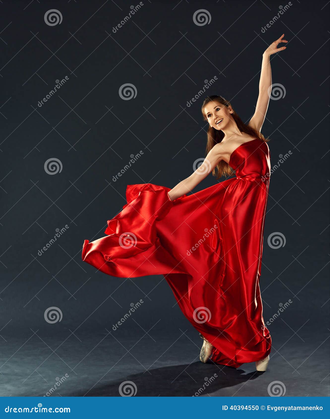 Girl in red dress dancing traditional dance Vector Image