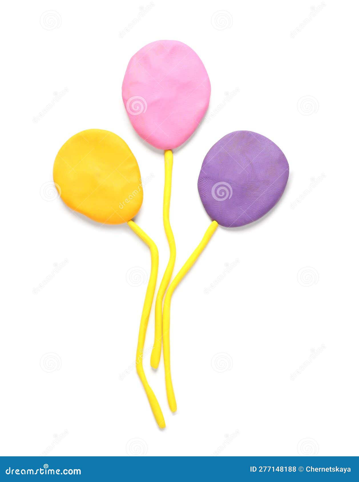 Beautiful Balloons Made of Plasticine Isolated on White, Top View Stock Photo Image of
