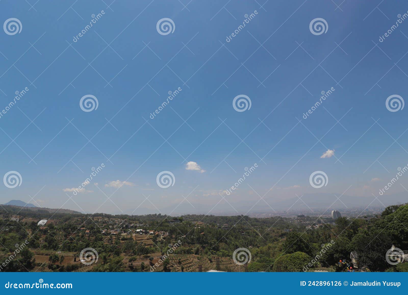 beautiful bandung city landscape with clear sky