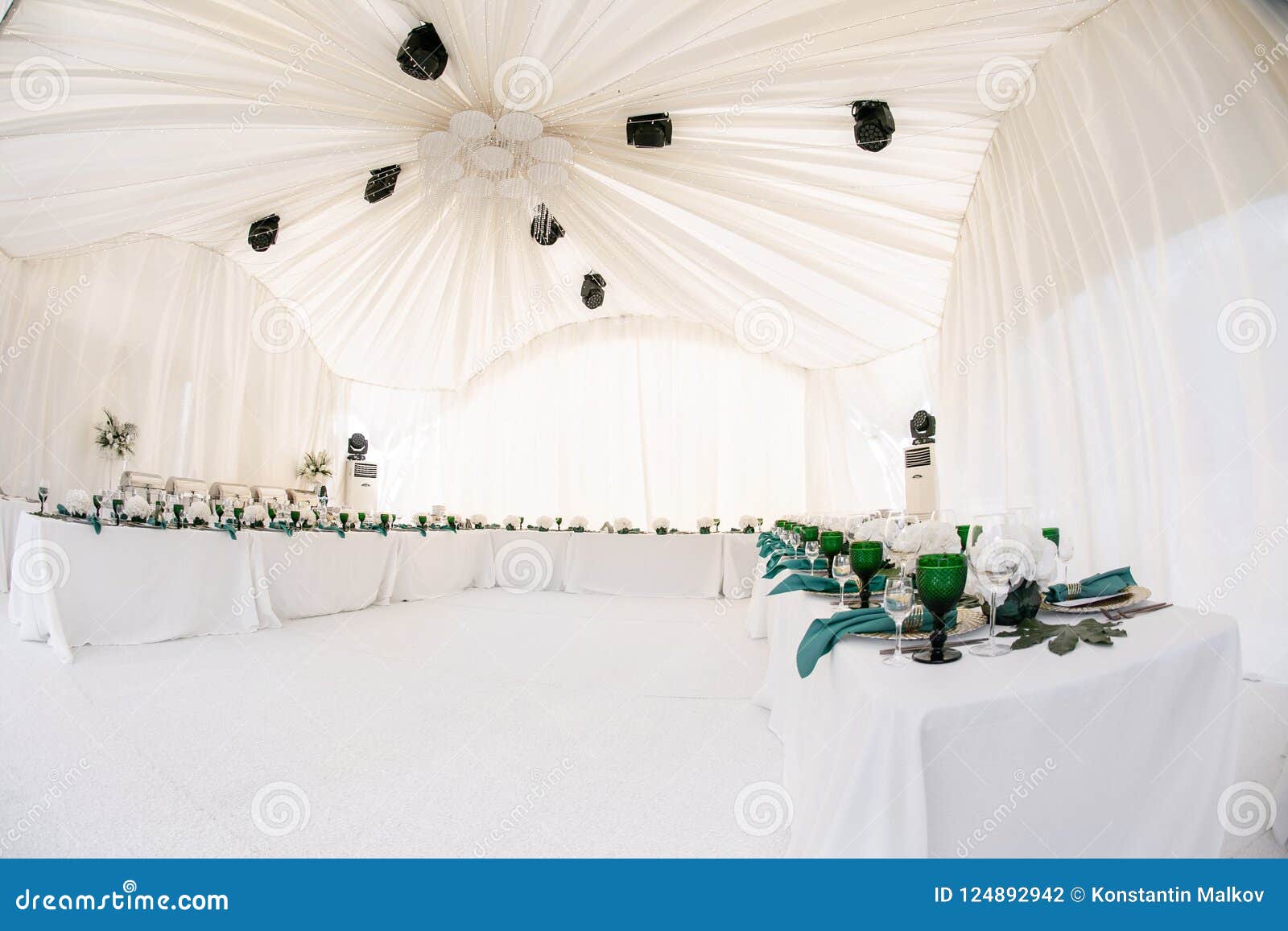 Beautiful Banquet Hall Under A Tent For A Wedding Reception