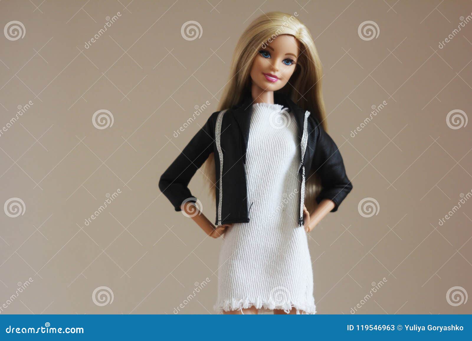 A Beautiful Barbie with White Hair. Stylish Doll Editorial Stock ...