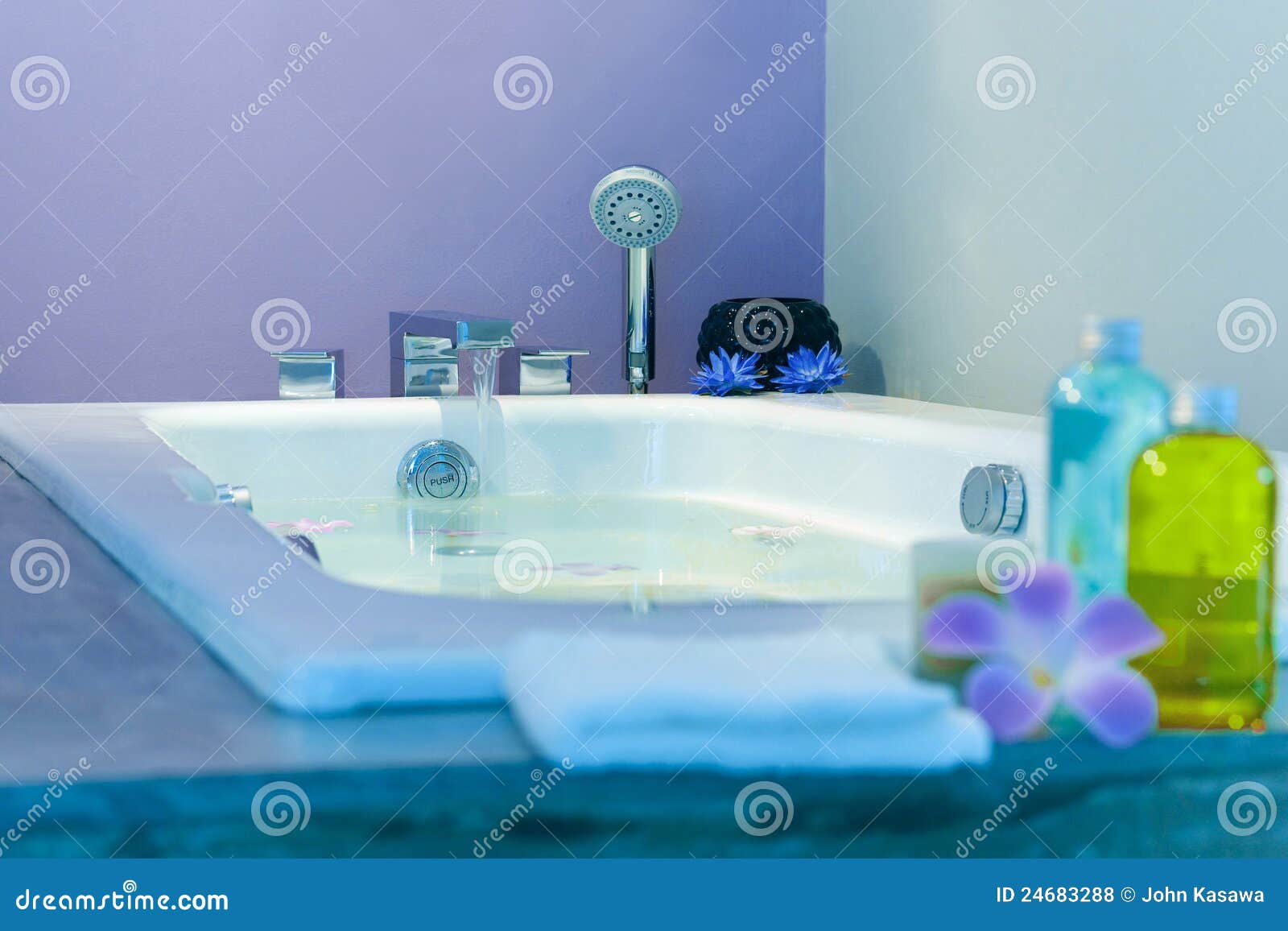 Beautiful bathtub stock photo. Image of lotion, stylish 24683288