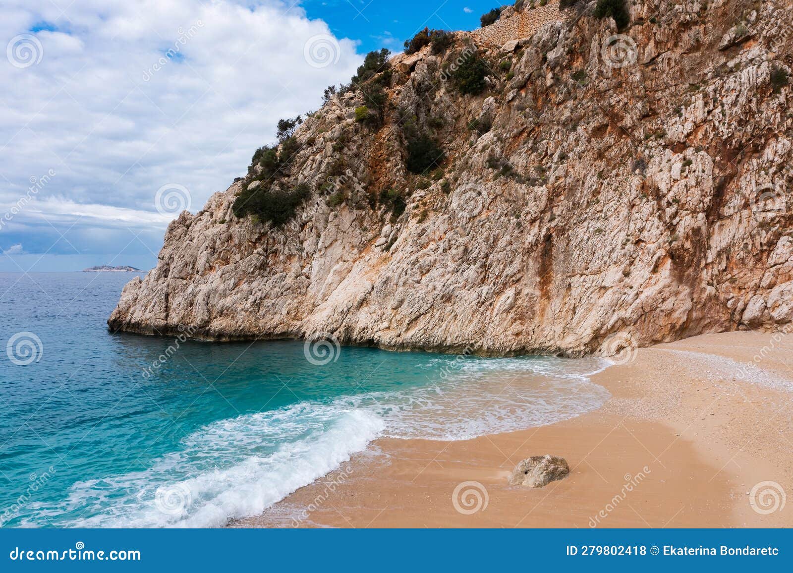 beautiful bay with a beach and turquoise sea among big mountains. kaputas beach, kas, tÃ¼rkiye.