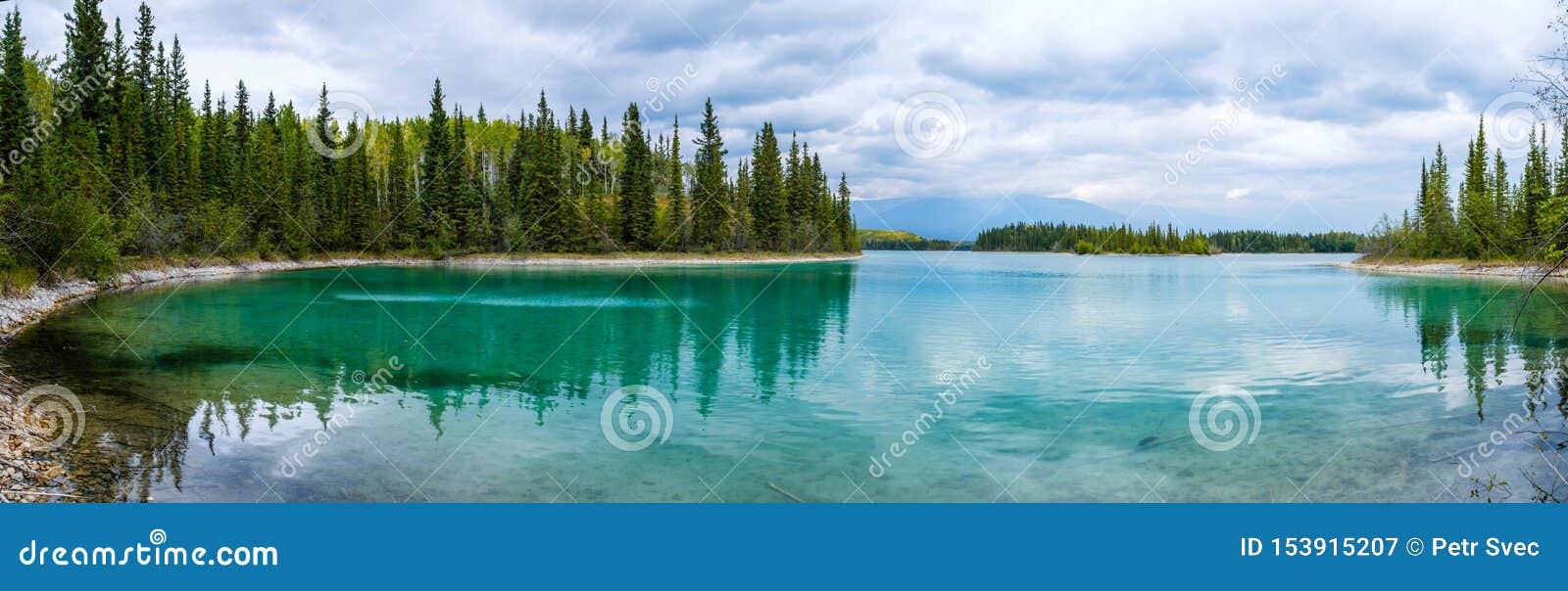beautiful bay at the boya lake in canada