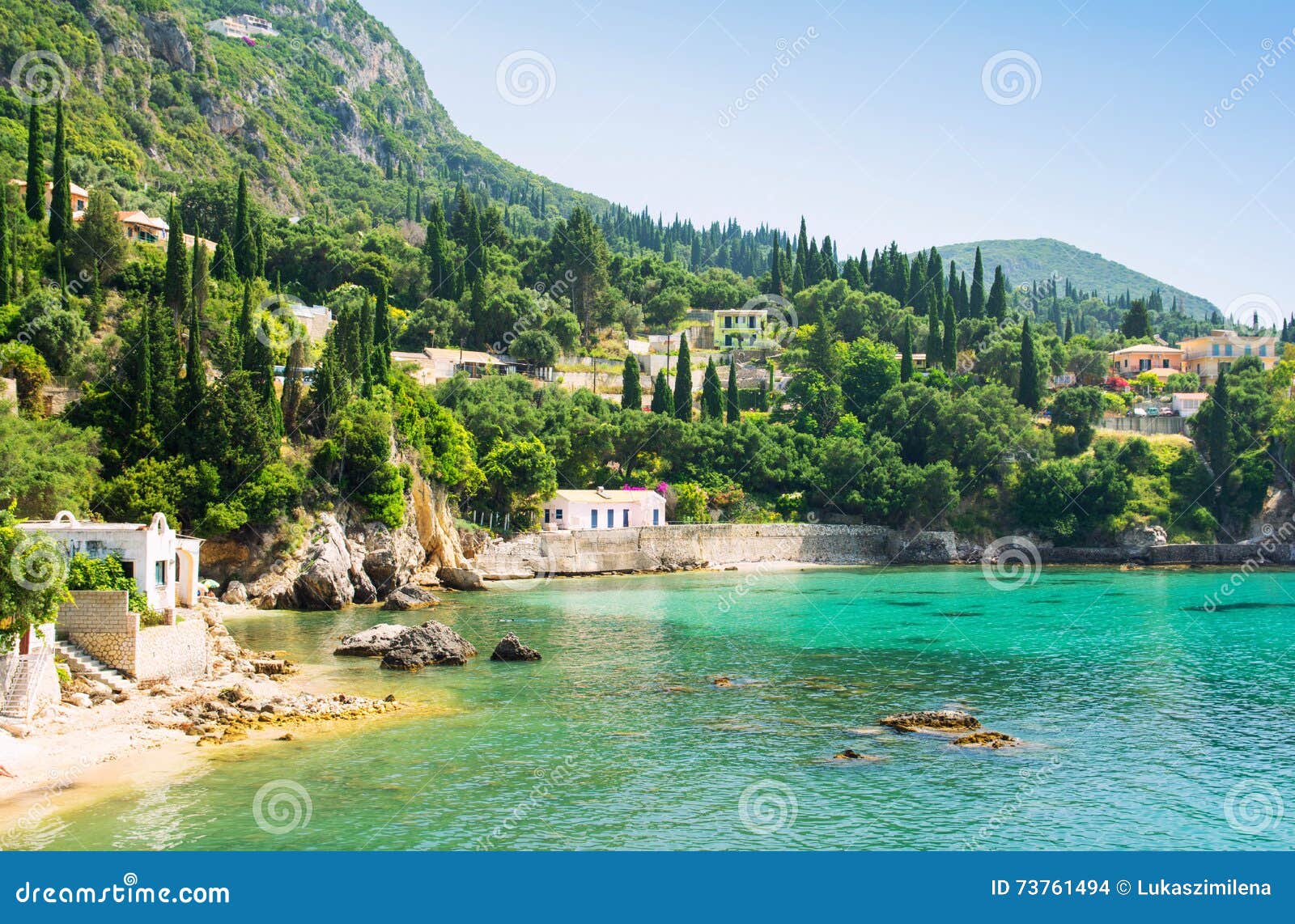 beautiful bay in paleokastritsa in corfu island, greece