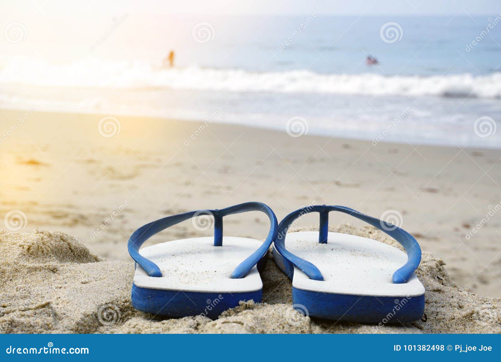 Beach Sandals on the Sandy Coast. Stock Photo - Image of colours ...