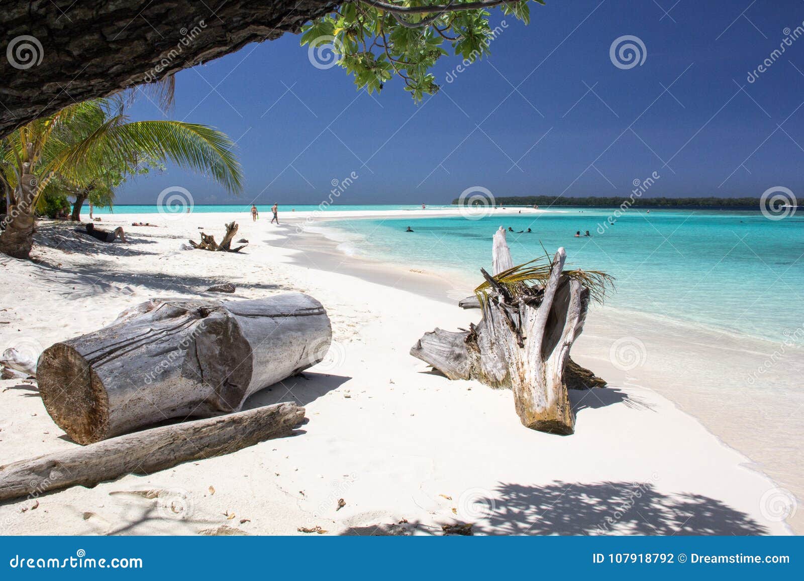 beautiful beach with pristine turquoise water in conflict island, papua new guinea