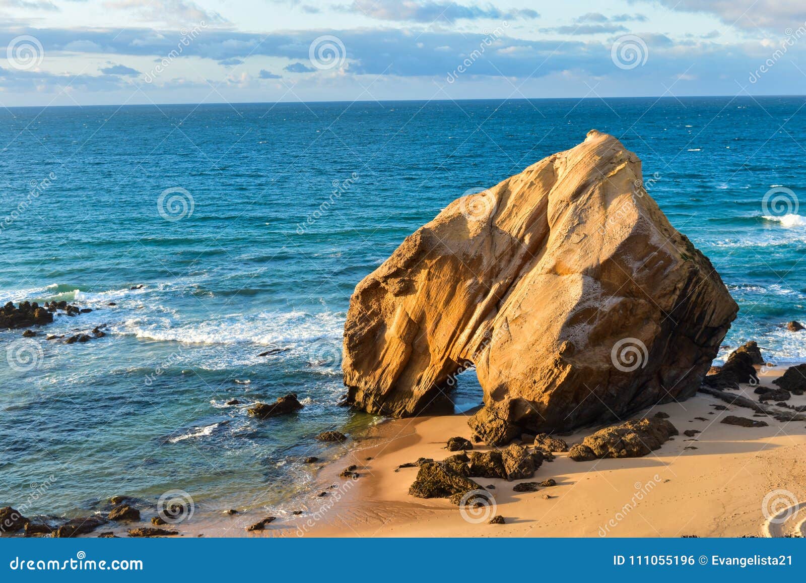 rock in the beach at santa cruz - portugal