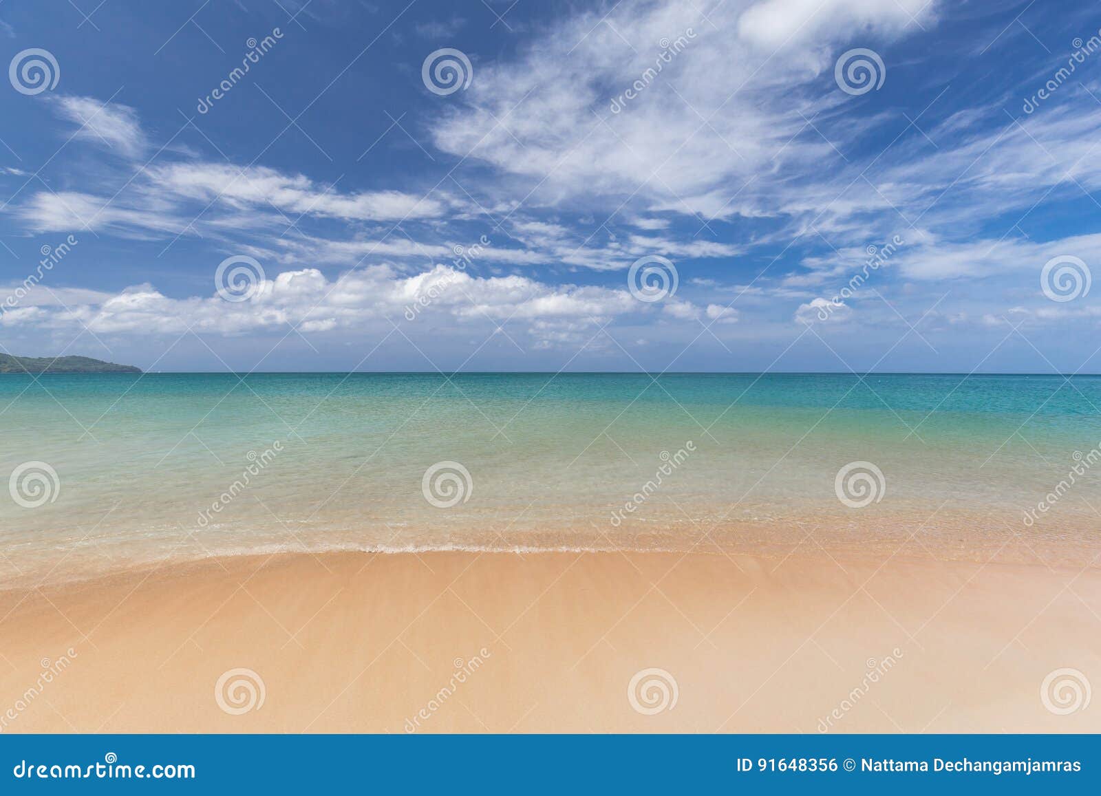 beautiful beach and sea wave foam on coast in phuket , thailand