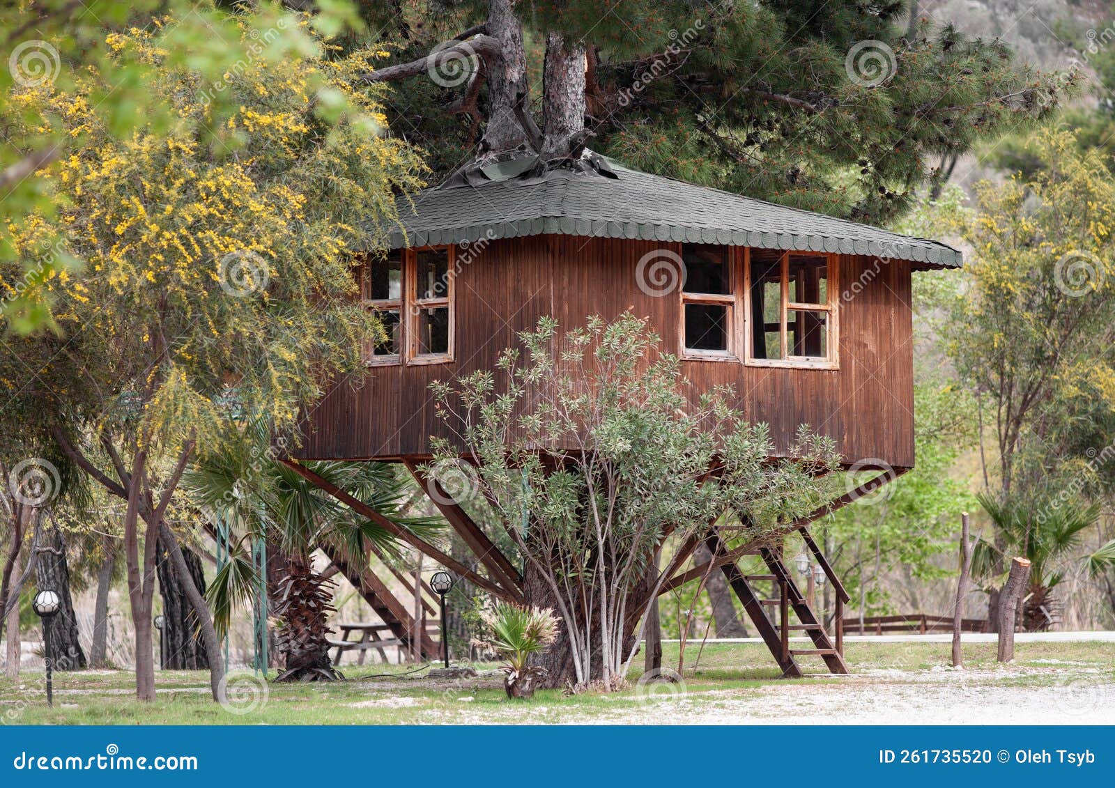 A Beautiful Big Tree House Just Like the Real Thing Stock Photo Image