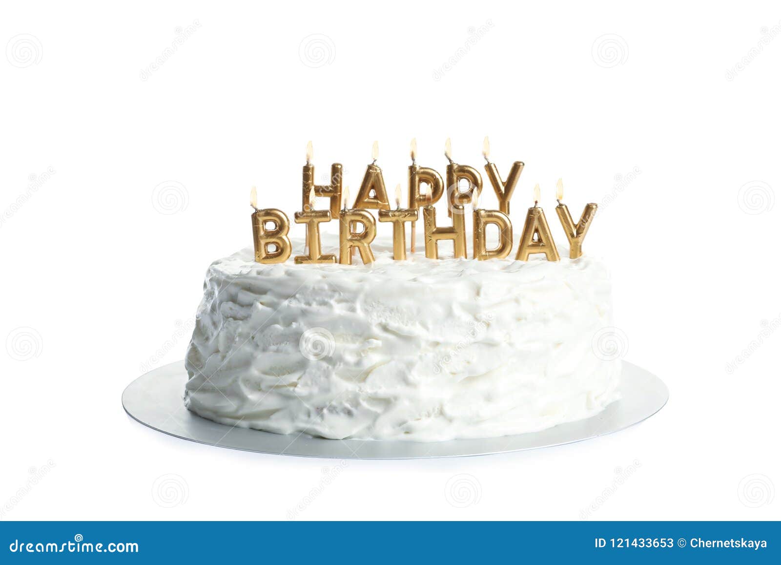 Beautiful Birthday Cake with Candles Stock Image - Image of ...