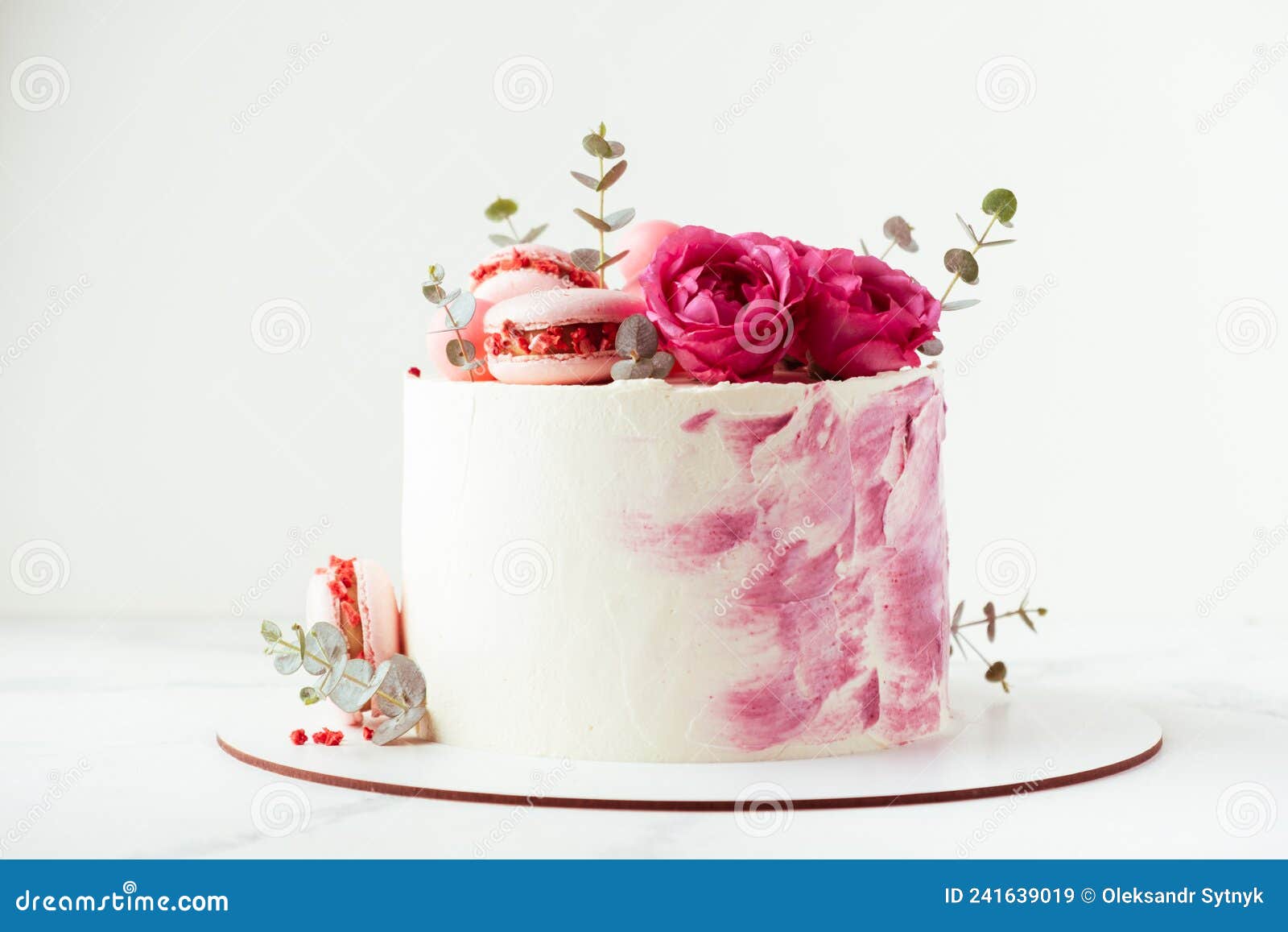 Beautiful Birthday Cake with Pink Cream Cheese Frosting Decorated ...