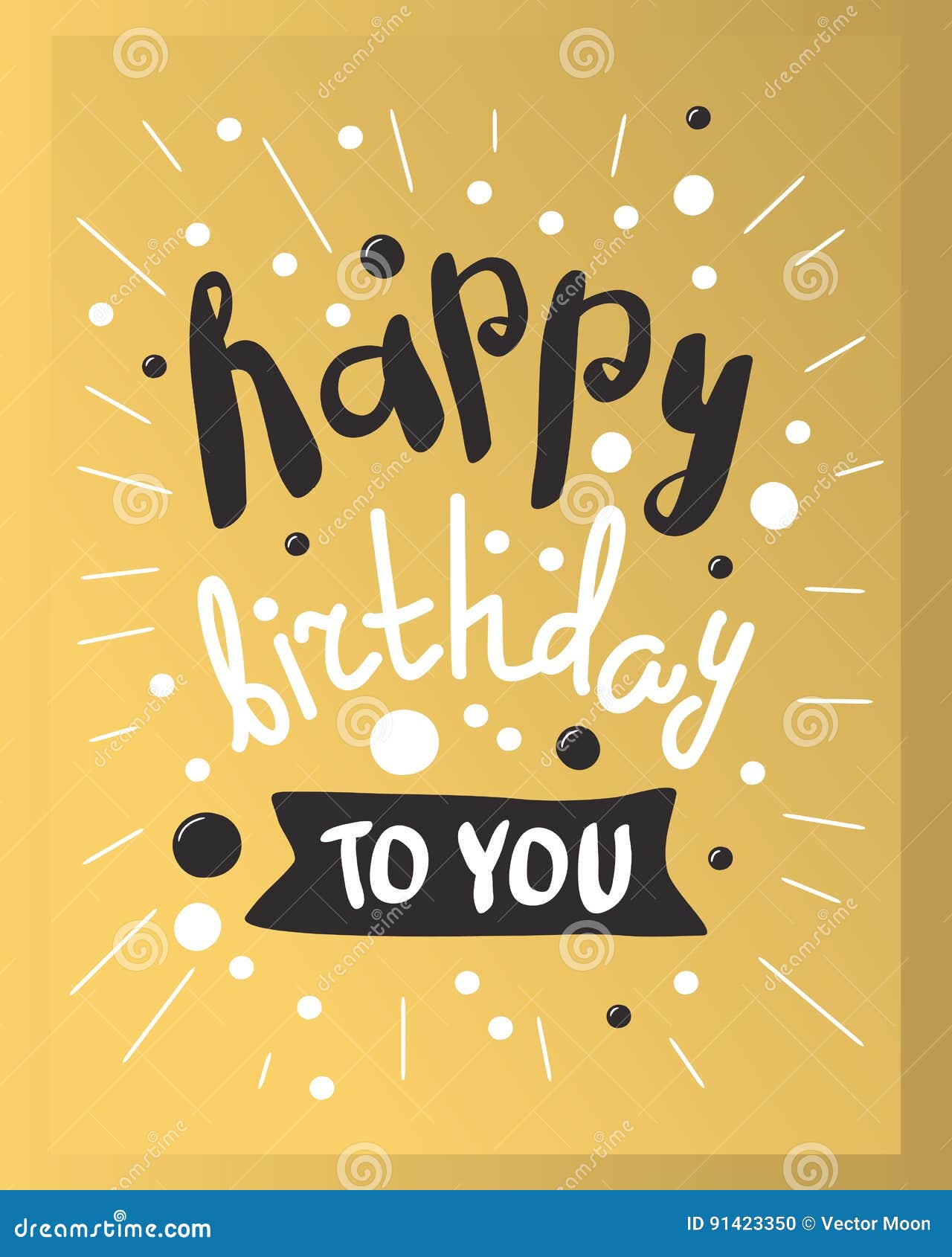 Beautiful Birthday Invitation Card Design Gold and Black Colors Vector ...