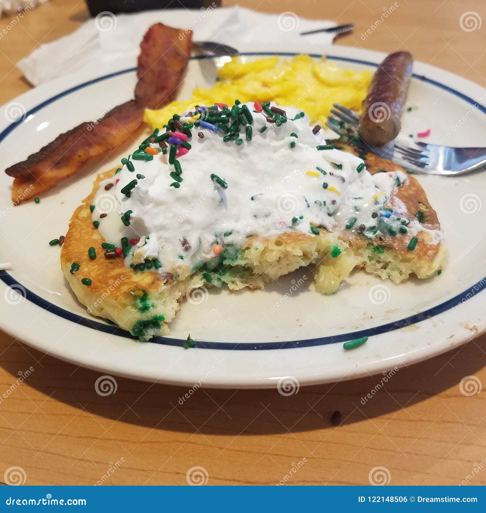A Beautiful Birthday Pancake Stock Photo Image of ihop, pancake