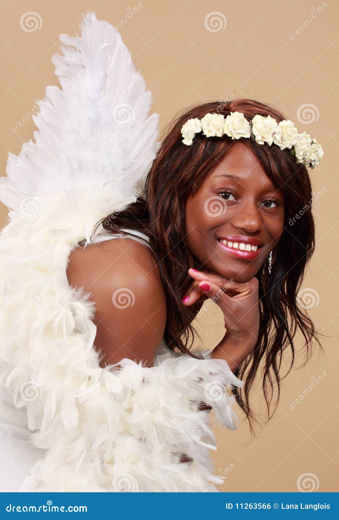 Beautiful Black Angel Woman Stock Photo Image of lady, crown 11263566