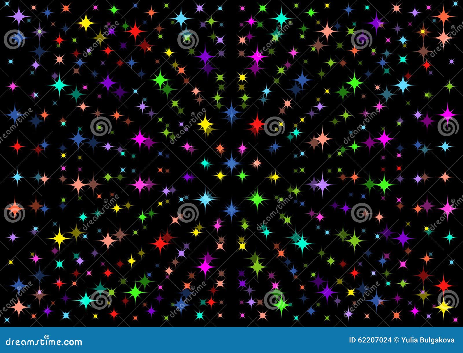 A beautiful black background with colorful stars